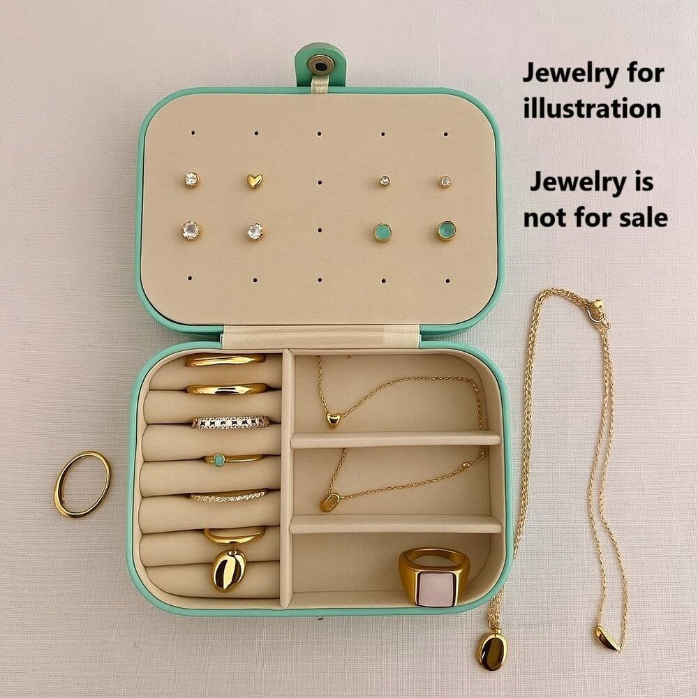 Travel Jewelry Box Organizer for Rings Earrings Necklaces Multiple Compartments - Picture 6 of 13